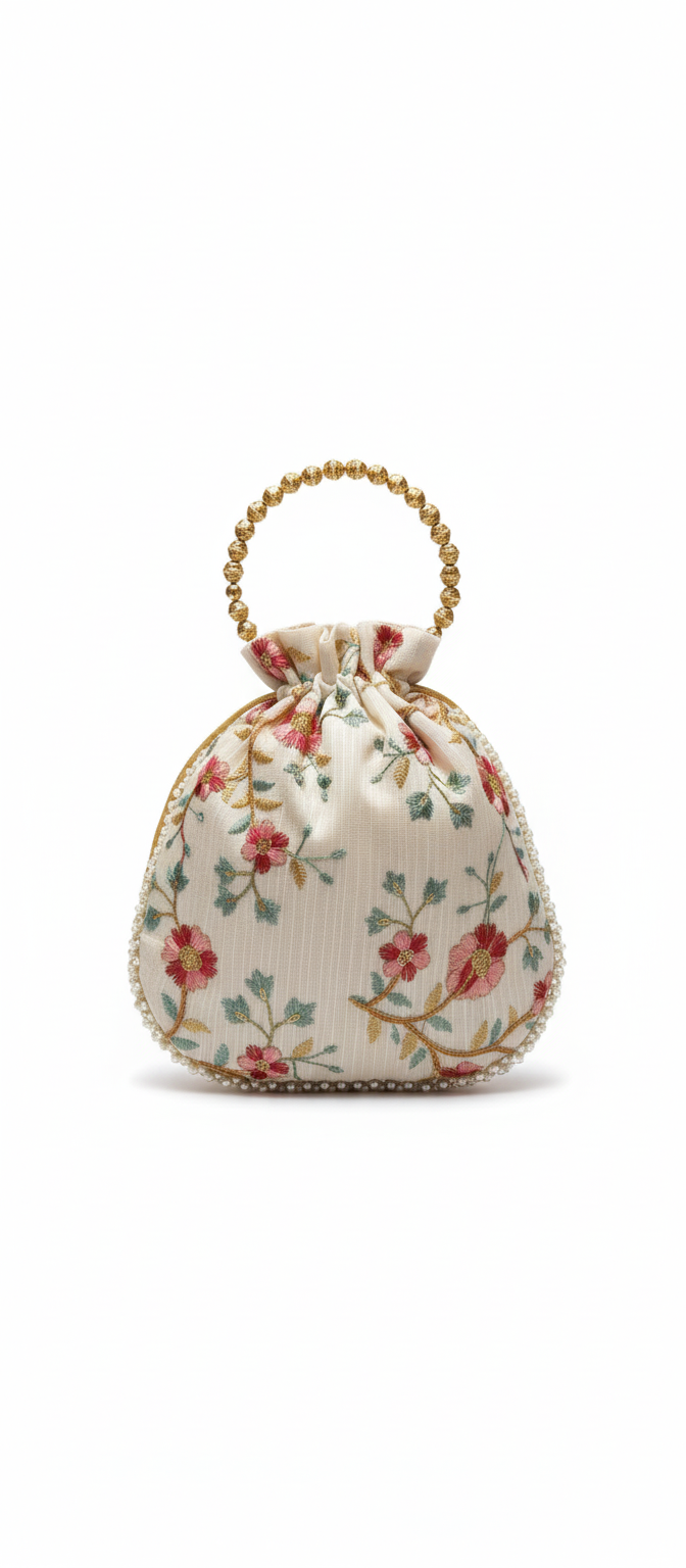 White Potli Bag