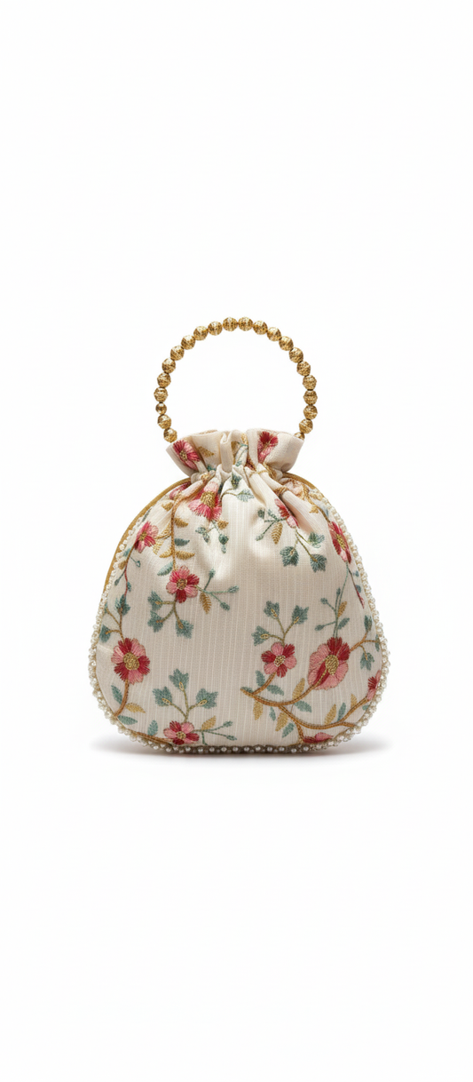 White Potli Bag