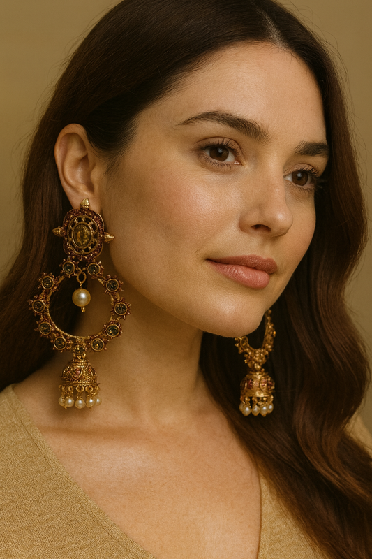 Traditional statement chandelier jhumkas