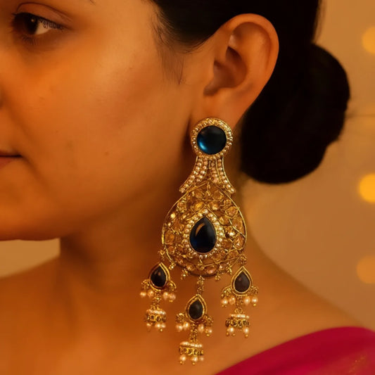 Royal blue statement chanbali