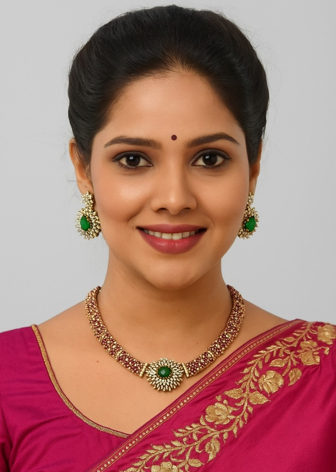 Emerald Bloom Bridal Choker Set