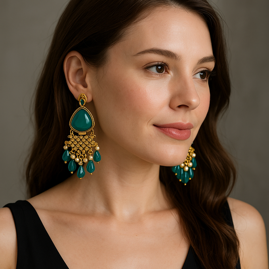 luxurious gold-tone finish earrings