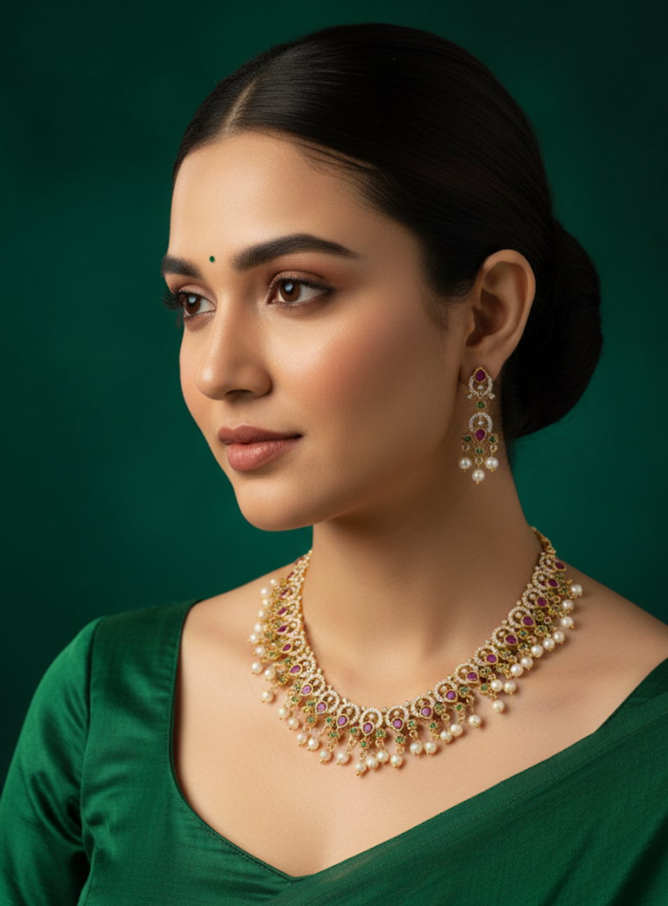 Traditional Gold Plated Choker Necklace Set